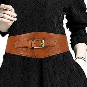 Faux Leather Waist Belt Stretchy Corset Cinch Belt
